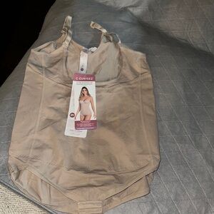Curveez Women's Cream Shapewear Bodysuit NWT